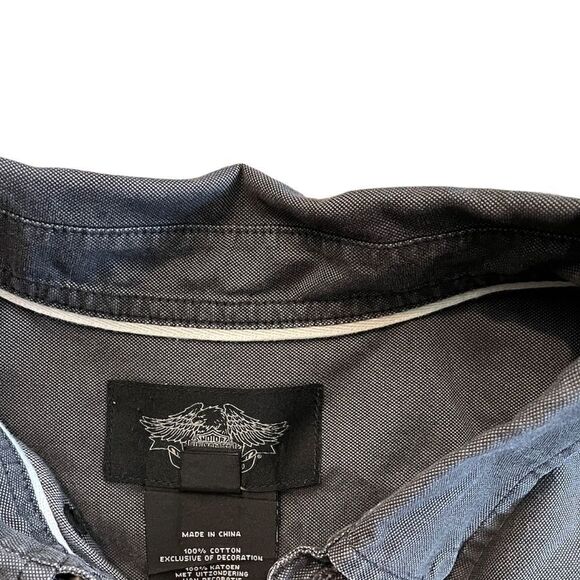 HARLEY DAVIDSON Dark gray Button down shirt with HD patch on back XL - Picture 4 of 10